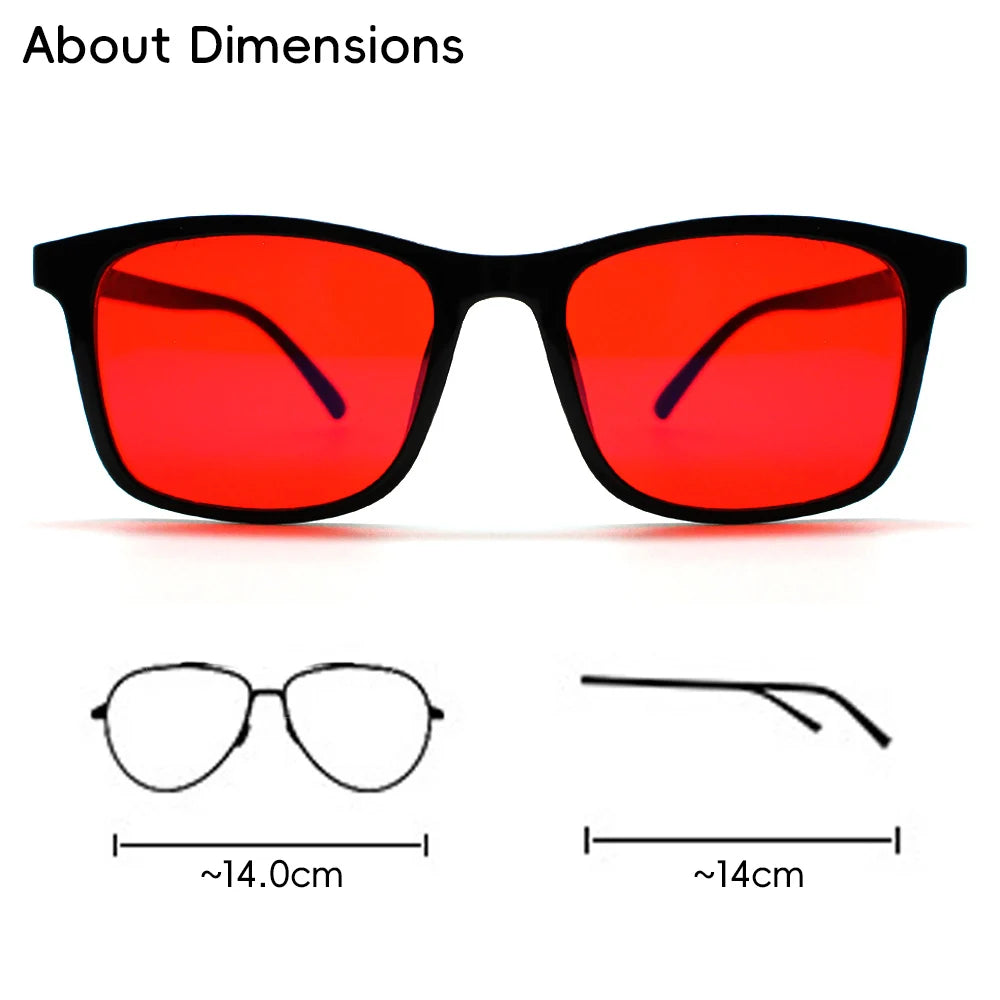 New blue light blocking glasses with red and orange lenses for fatigue protection and fashionable design wearing during gaming