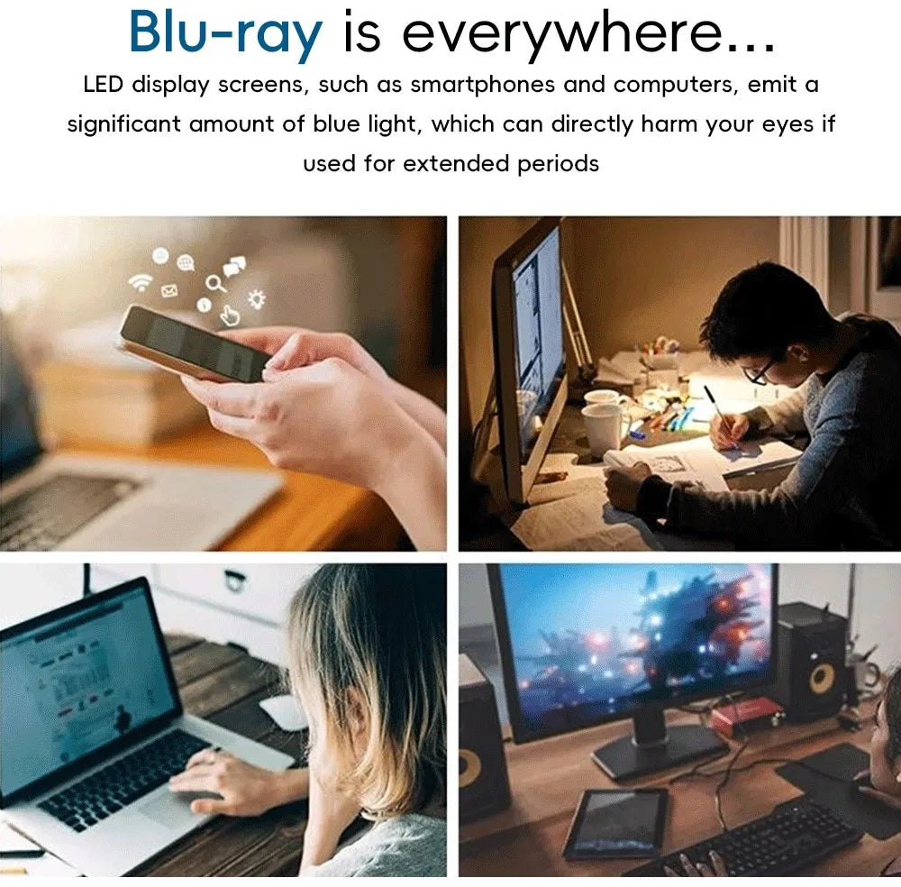 New blue light blocking glasses with red and orange lenses for fatigue protection and fashionable design wearing during gaming