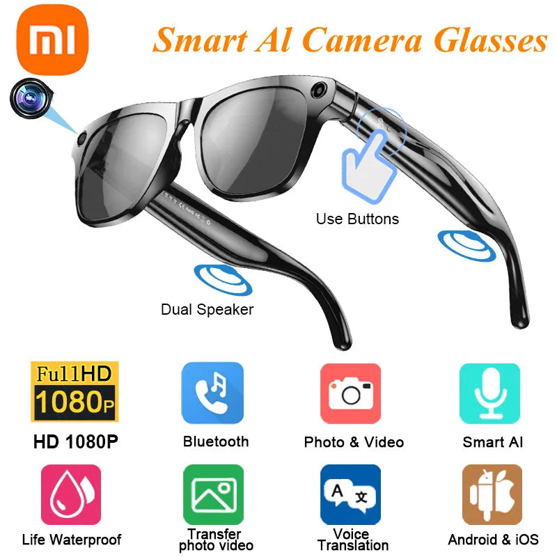 Xiaomi 4K HD Smart Glasses AI GPT Camera Bluetooth Call 260Mah Battery Voice Assistant Translate Identify Objects Smart Glasses