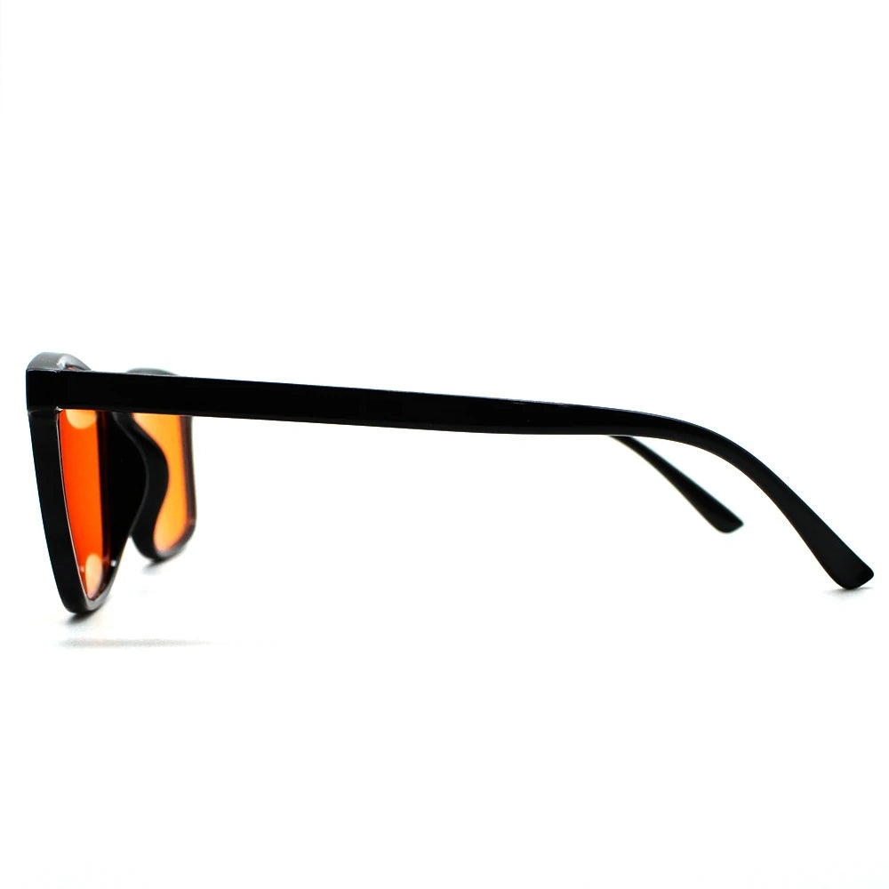 New blue light blocking glasses with red and orange lenses for fatigue protection and fashionable design wearing during gaming